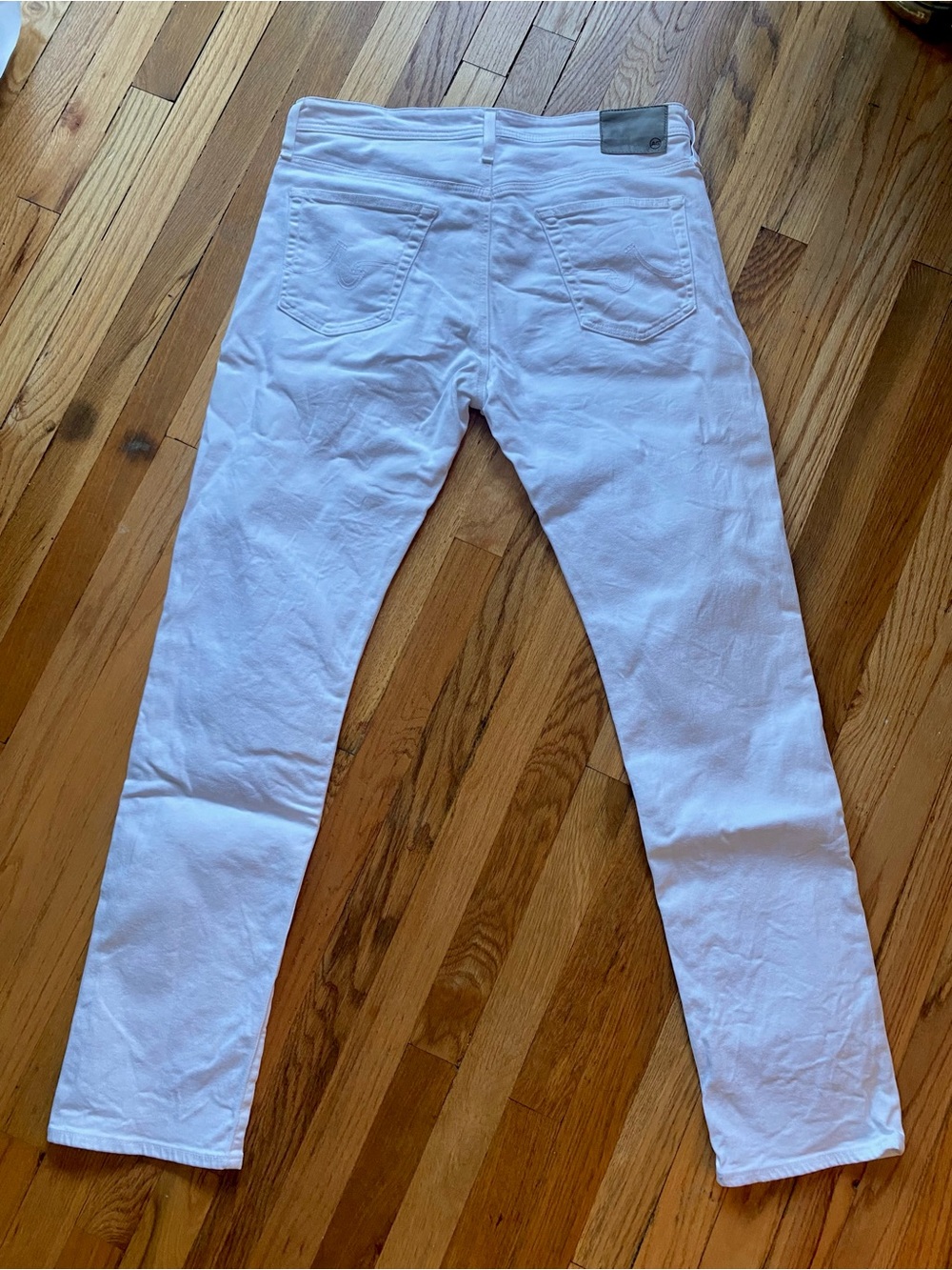 Ag Adriano Goldschmied The Everett Slim Straight White Jeans 36x34 - Picture 6 of 12